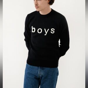 Comme Des Garcons SHIRT BOYS  Crewneck Sweater Size Medium Black Wool Blend